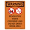 Signmission Safety Sign, OSHA WARNING, 24" Height, Renovation Work Contains, Portrait OS-WS-D-1824-V-13495 - alternate 1